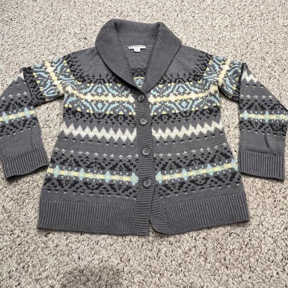 Pendleton Button Front Cardigan Sweater Sz S Merino Wool Mohair Fair Isle - Picture 1 of 6